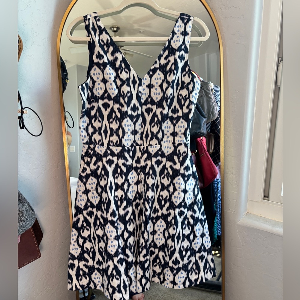 Linen GAP Blue and White Print Dress